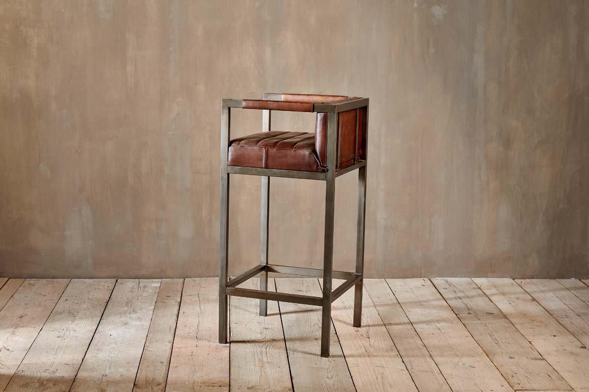 Chaise de bar en cuir Wamma