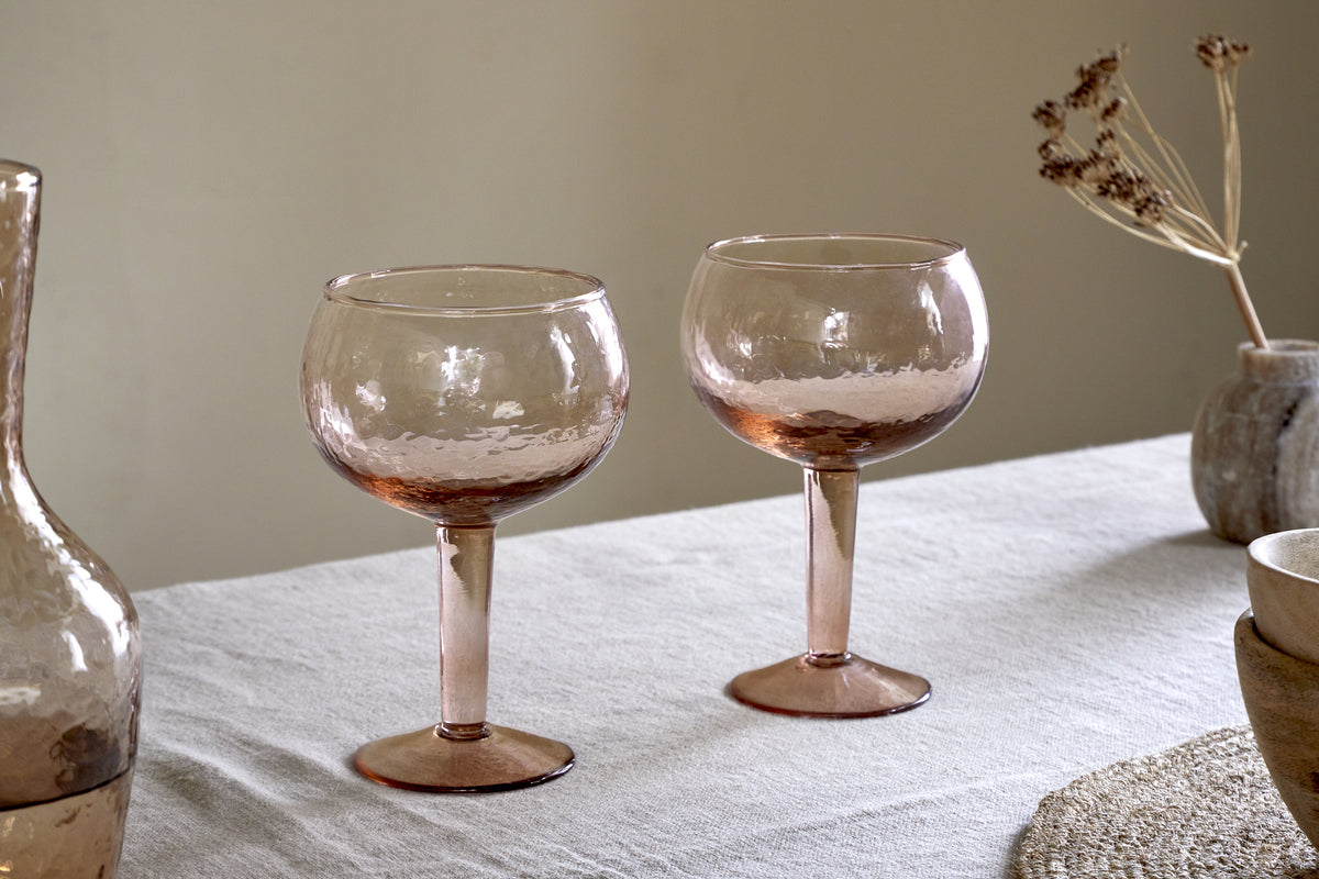 Verres à gin martelés Yala - Terre cuite poussiéreuse (Lot de 2)