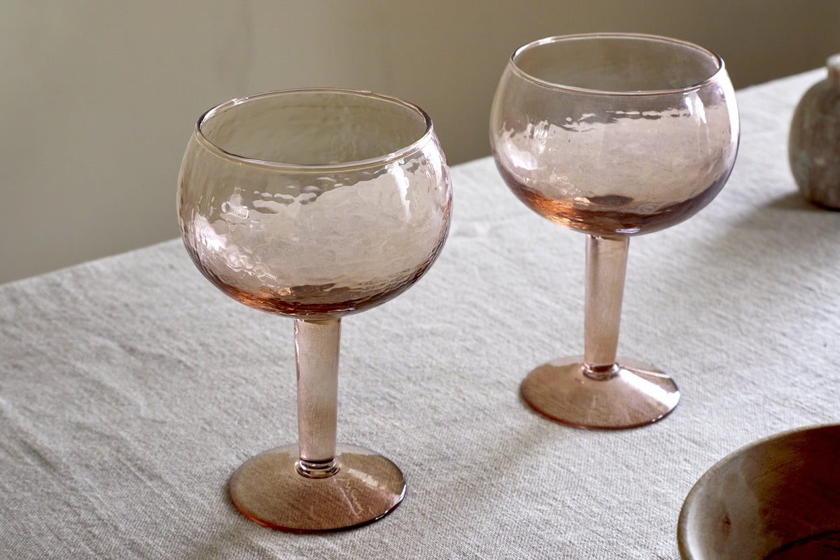 Verres à gin martelés Yala - Terre cuite poussiéreuse (Lot de 2)