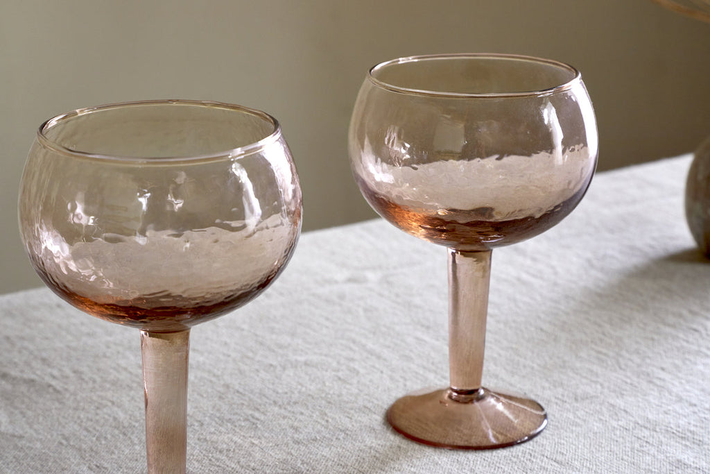 Verres à gin martelés Yala - Terre cuite poussiéreuse (Lot de 2)