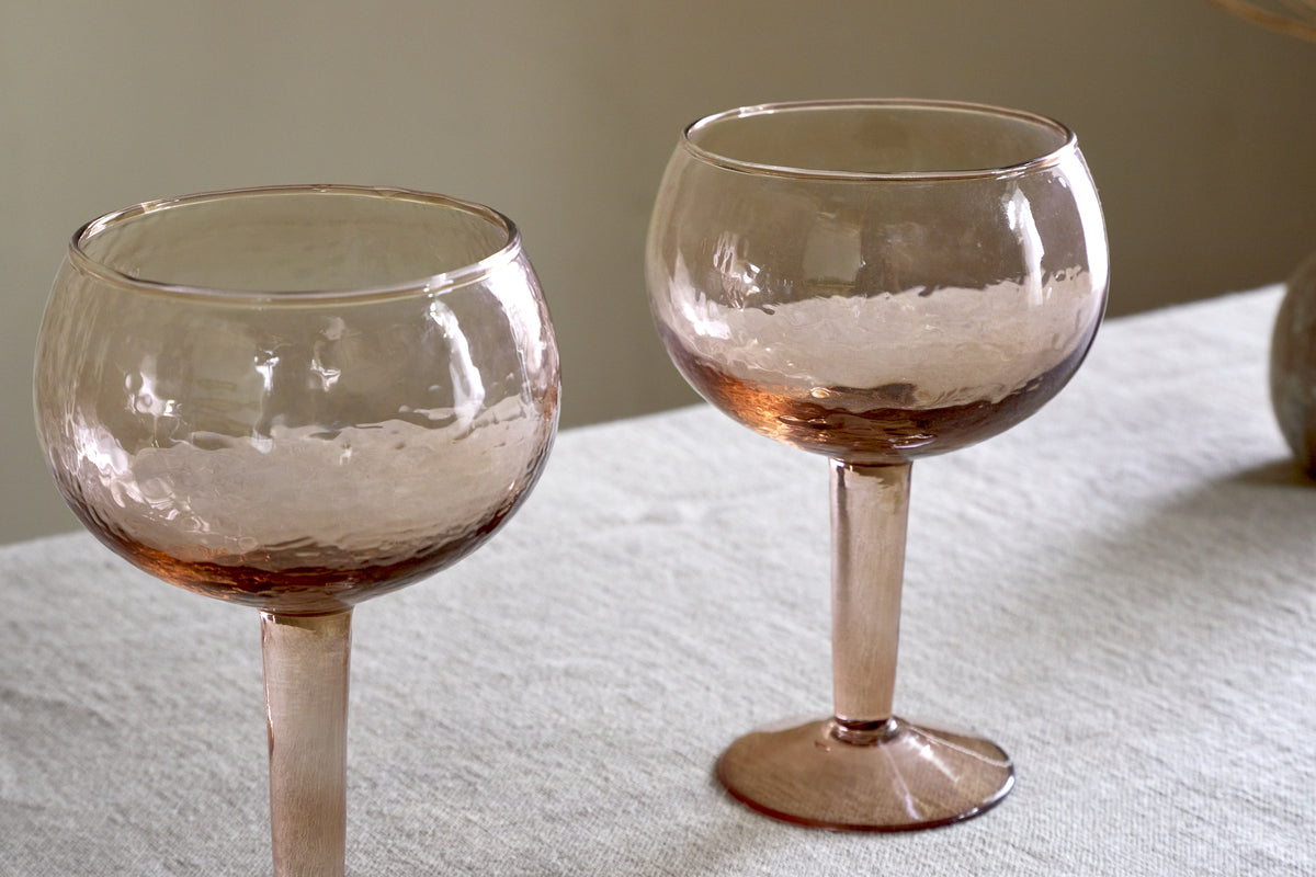 Verres à gin martelés Yala - Terre cuite poussiéreuse (Lot de 2)