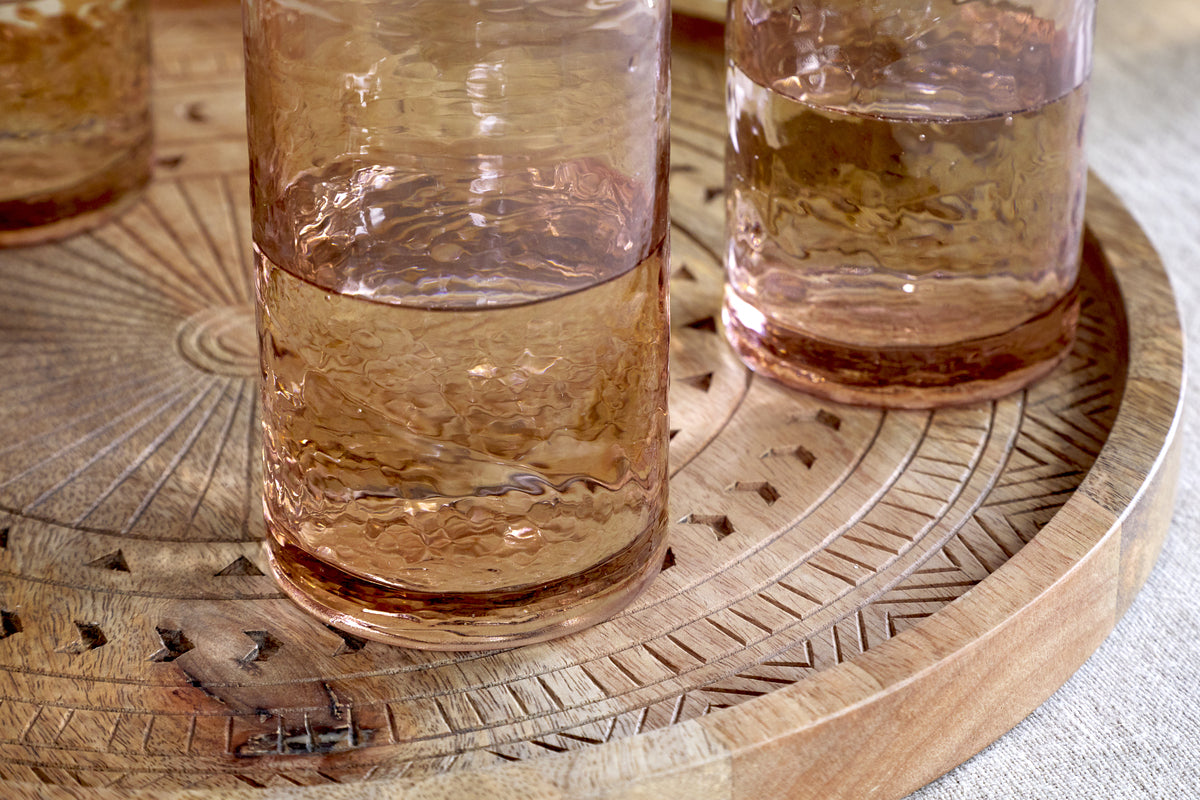 Verres à long drink Yala Hammered Highball - Terre cuite poussiéreuse (Lot de 4)