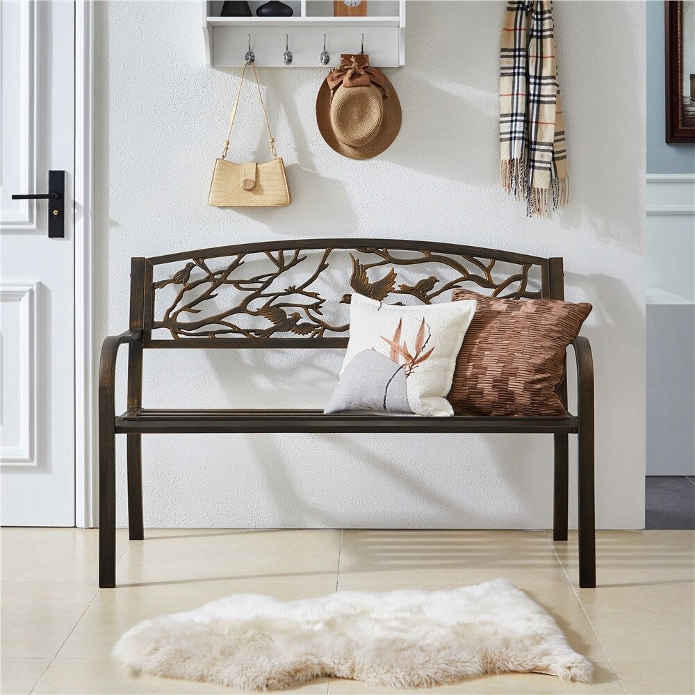 Banc de jardin Yaheetech en métal pour terrasse ou véranda - Non disponible