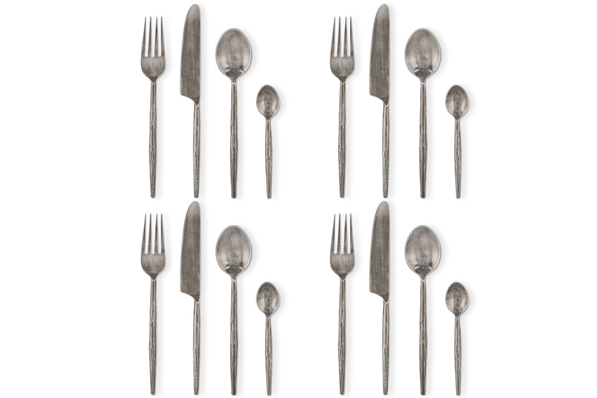 Ensemble de couverts Yani - Noir mat (Ensemble de 16)