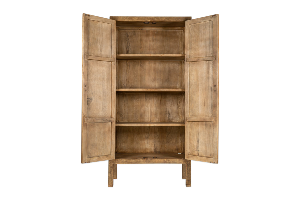 Armoire en bois de manguier à roseaux Yasha