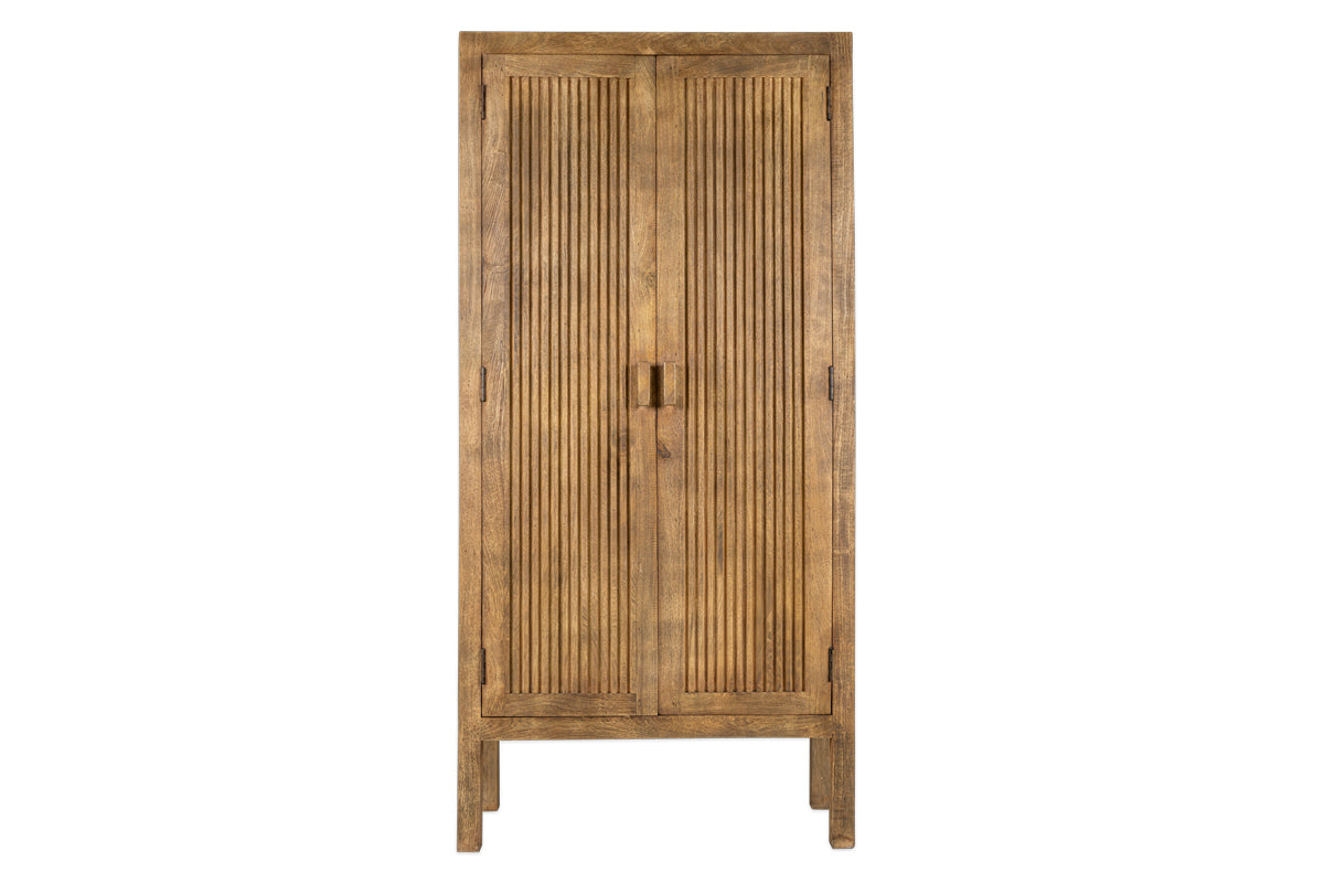 Armoire en bois de manguier à roseaux Yasha