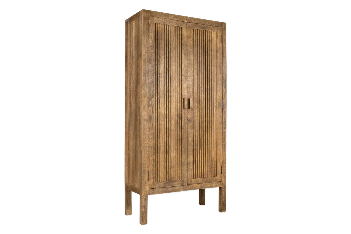Armoire en bois de manguier à roseaux Yasha