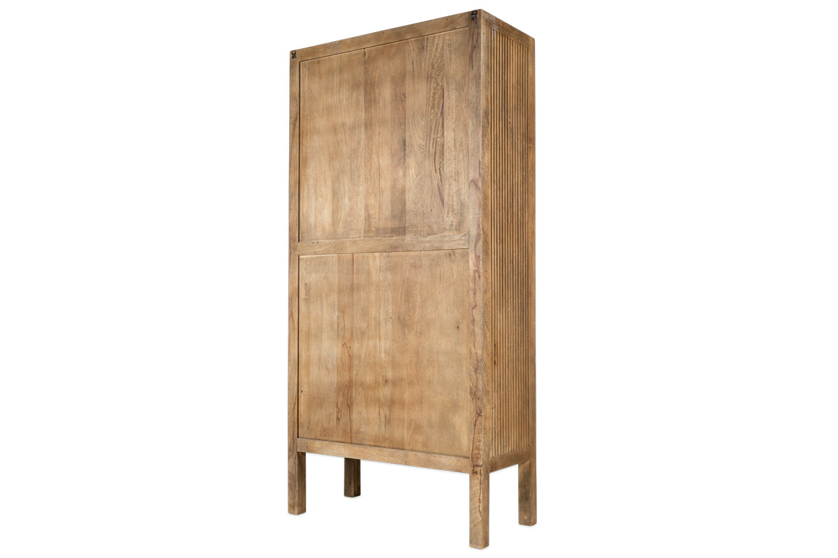 Armoire en bois de manguier à roseaux Yasha