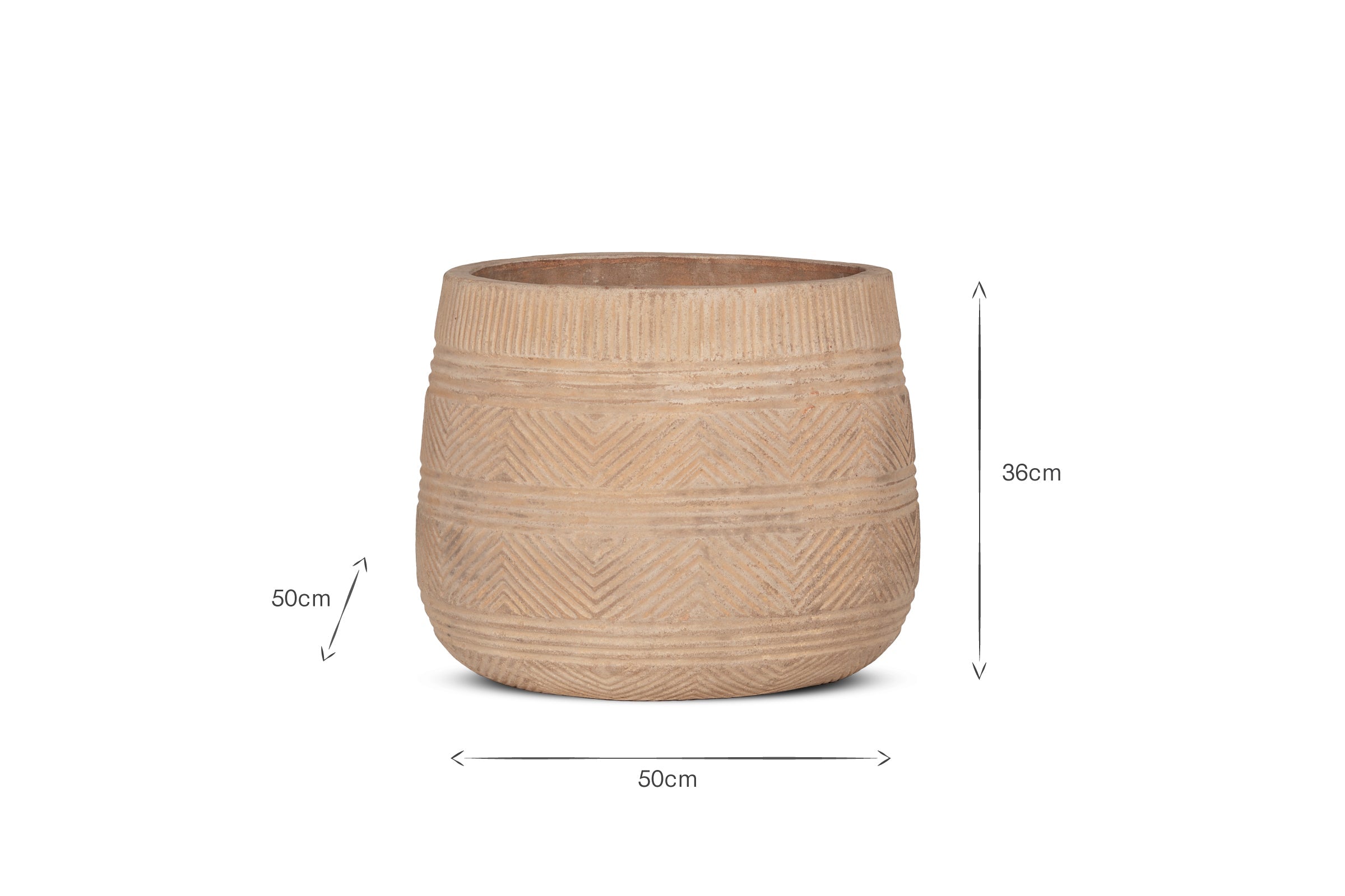 Jardinière en Terre Cuite Zadie - Naturel - Grand