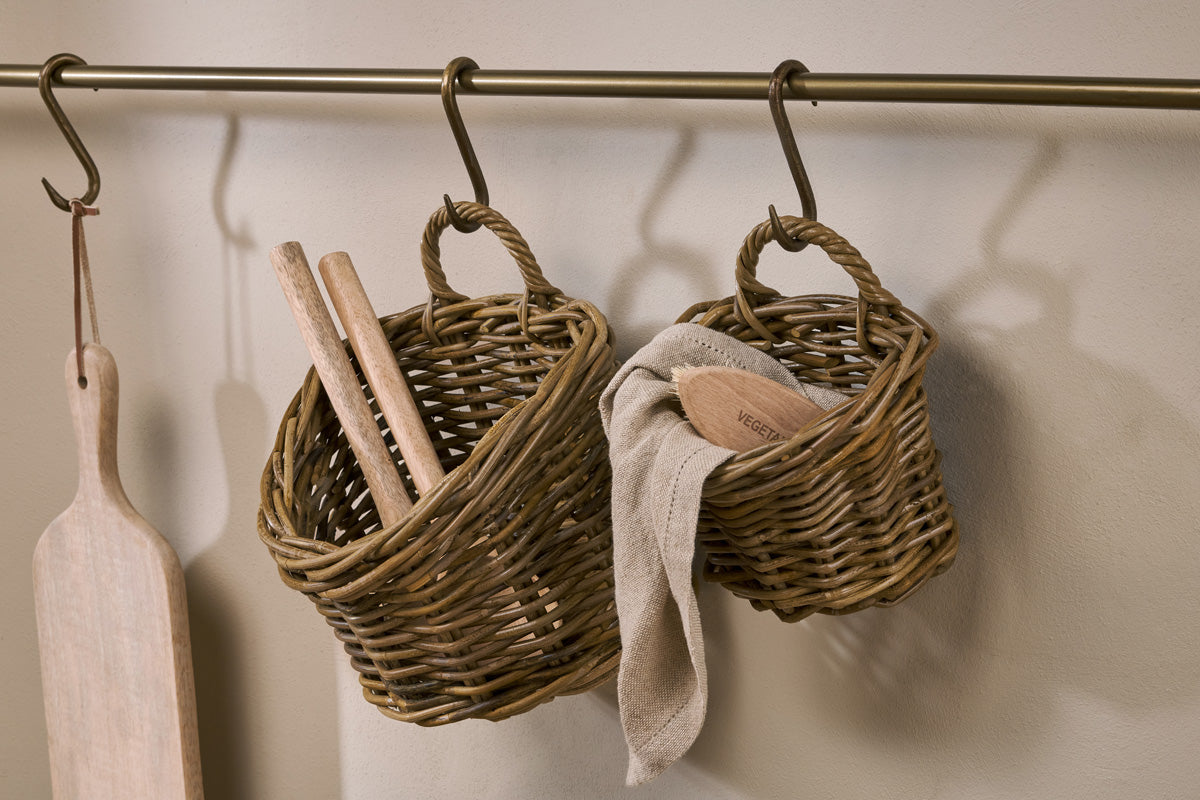 Paniers suspendus en rotin Zawar - Naturel (Ensemble de 2)