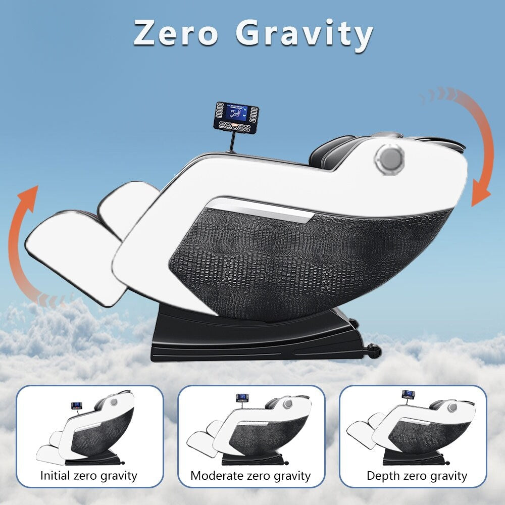 Fauteuil inclinable massant zéro gravité avec massage complet du corps, chauffage et audio Bluetooth intégré