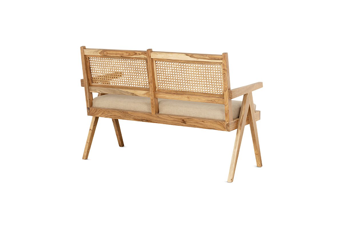 Canapé Nalrina en acacia et rotin