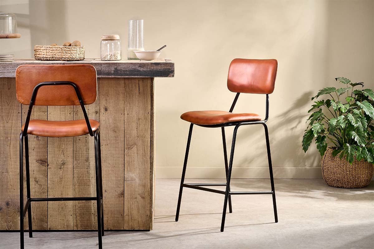 Fauteuil de bar en cuir Sotta